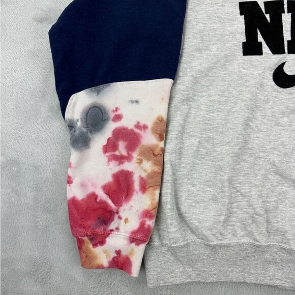 Nike Rework Crewneck - Navy Blue/Grey Tie-Dye - Size L (Fits Smaller) - Picture 2 of 12
